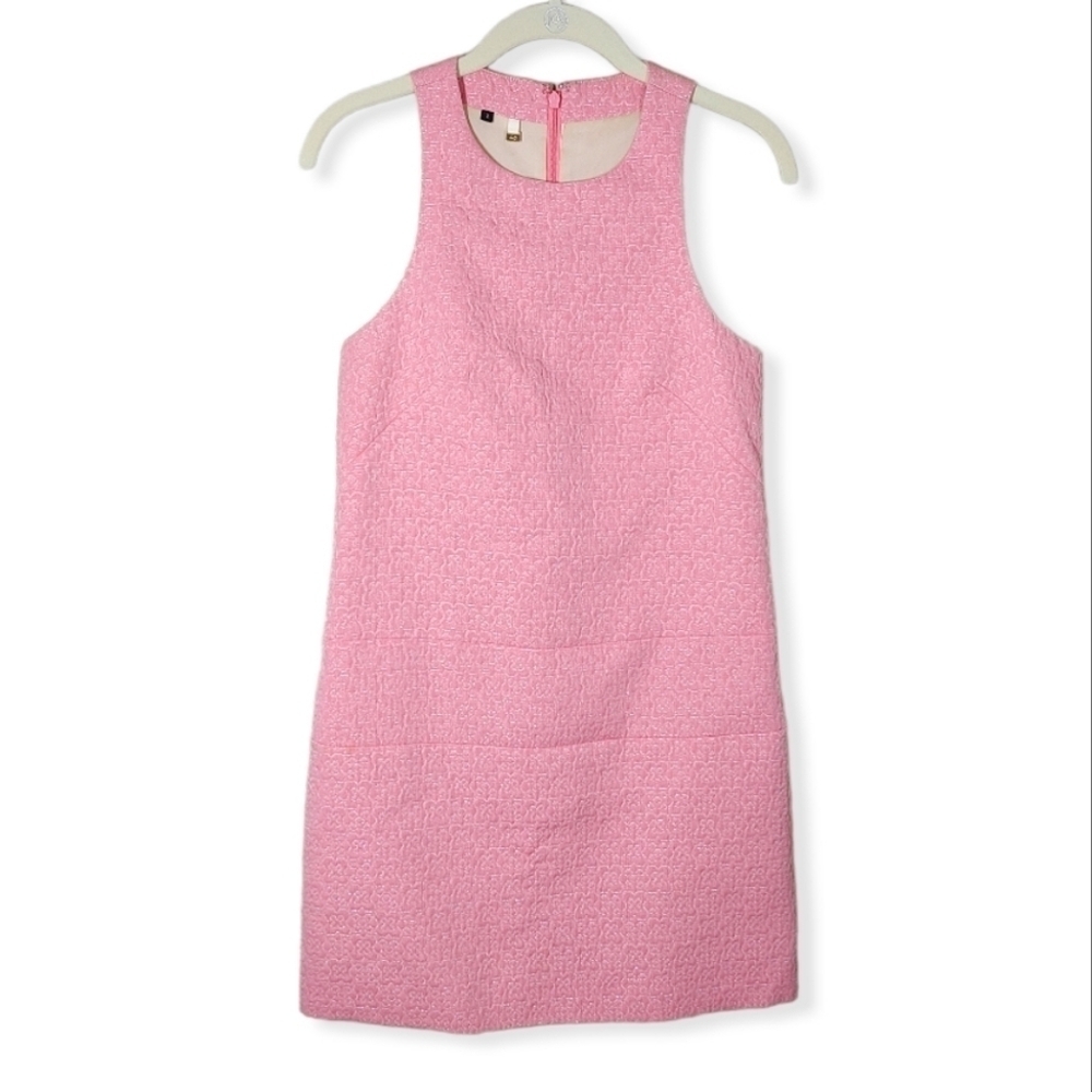 4C Pink Textured Sleeveles Sheath Dress 2